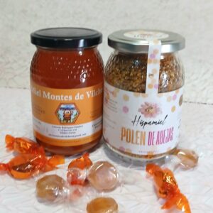 Pack n.01. Tarro de miel 500g. Tarro de polen seco 250g.